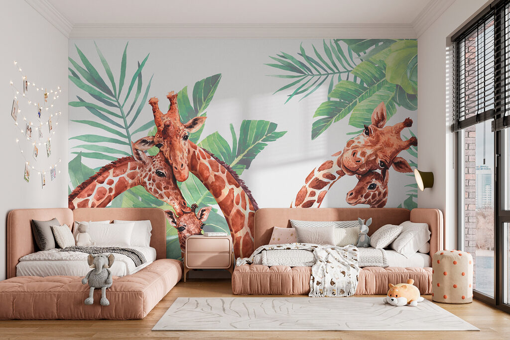 Giraffe tra le foglie — ambiente 3