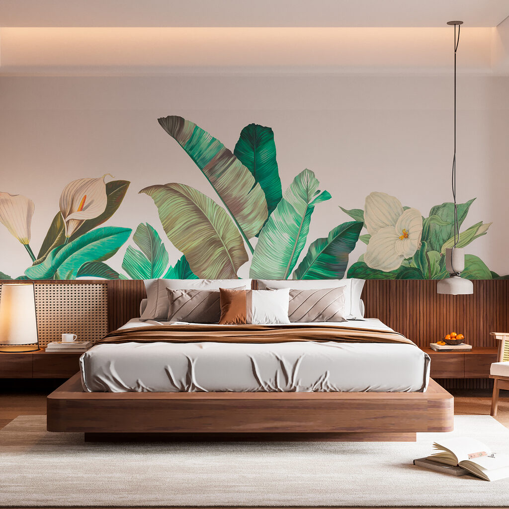 Foglie grigie e fiori — ambiente 2