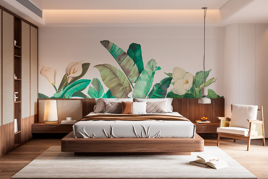 Foglie grigie e fiori — ambiente 3