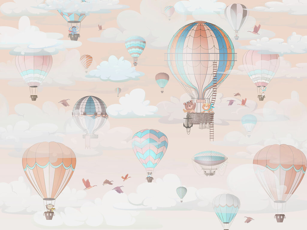 Mongolfiere tra le nuvole — design completo