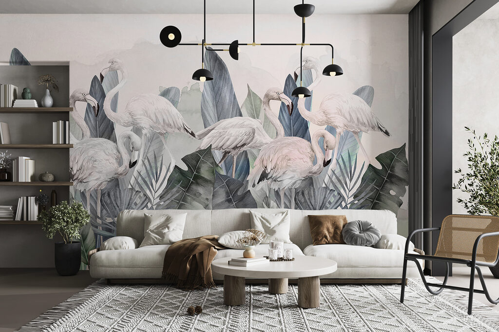 Fenicotteri tra le foglie — ambiente 3