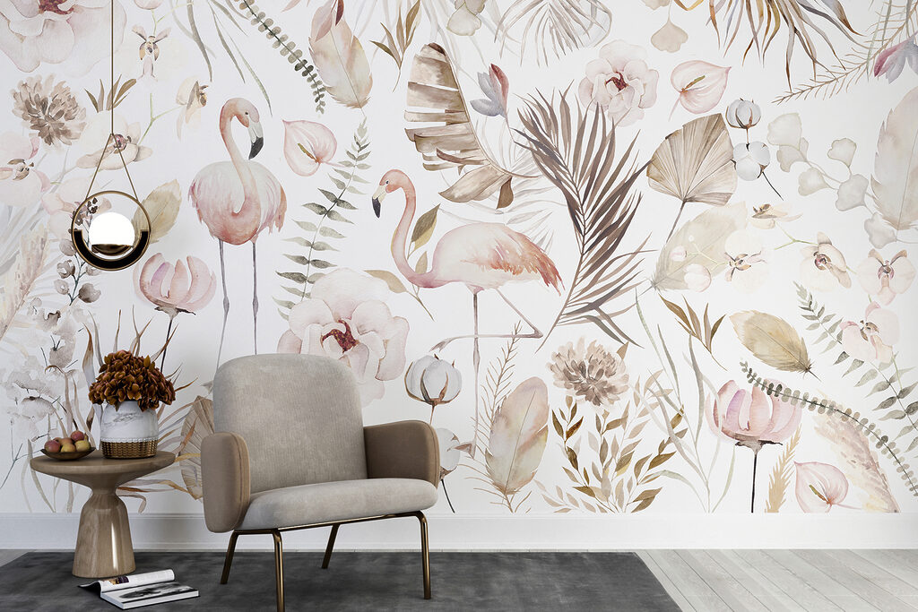 Fenicotteri tra i fiori — ambiente 2