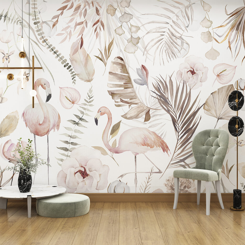 Fenicotteri tra i fiori — ambiente 3