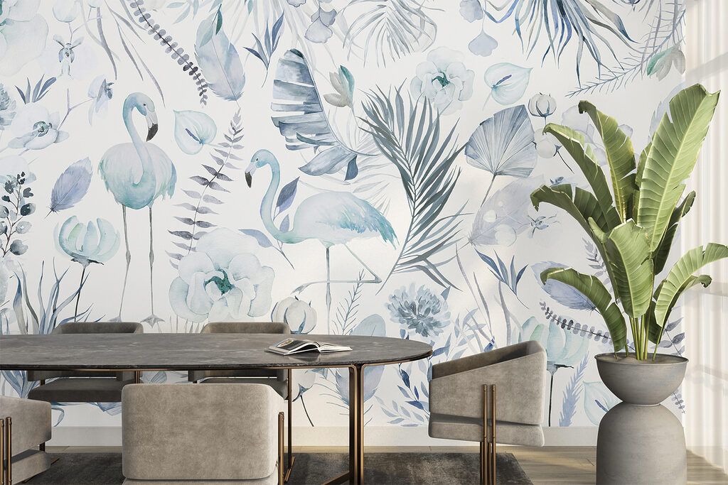 Fenicotteri tra i fiori — ambiente 3