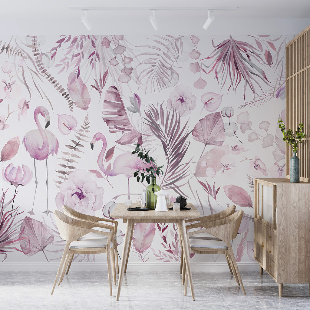 Fenicotteri tra i fiori — ambiente 1