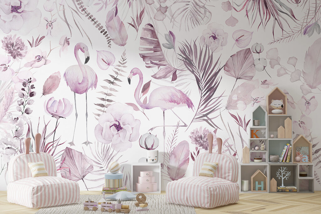 Fenicotteri tra i fiori — ambiente 3