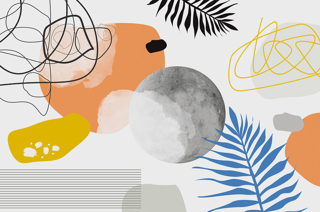 Forme sciolte in blu — design completo