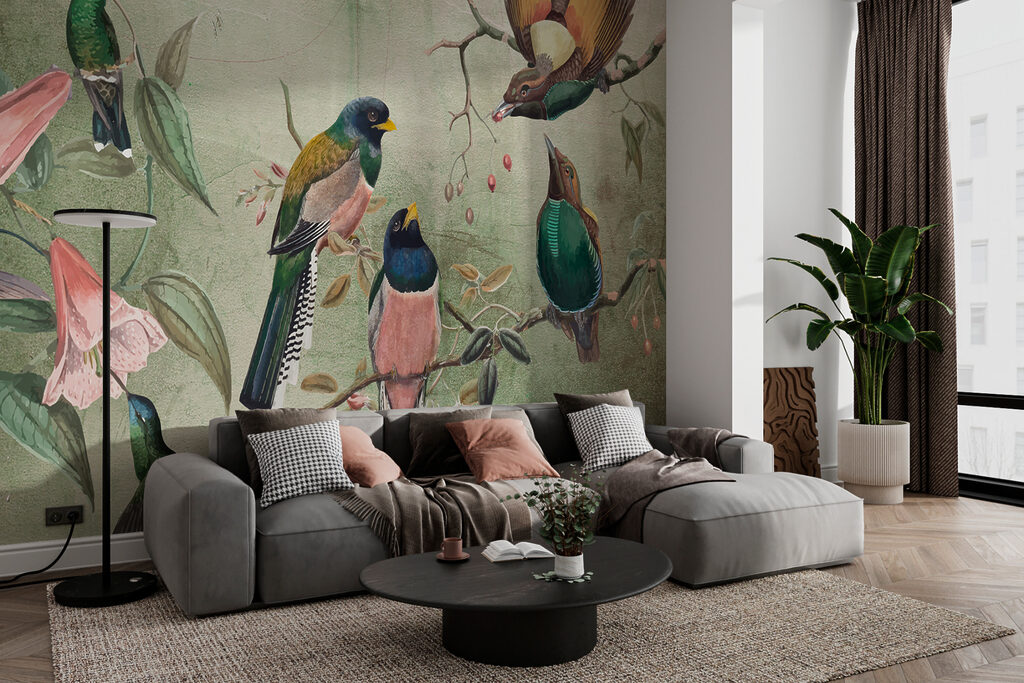 Uccelli colorati sui rami — ambiente 3