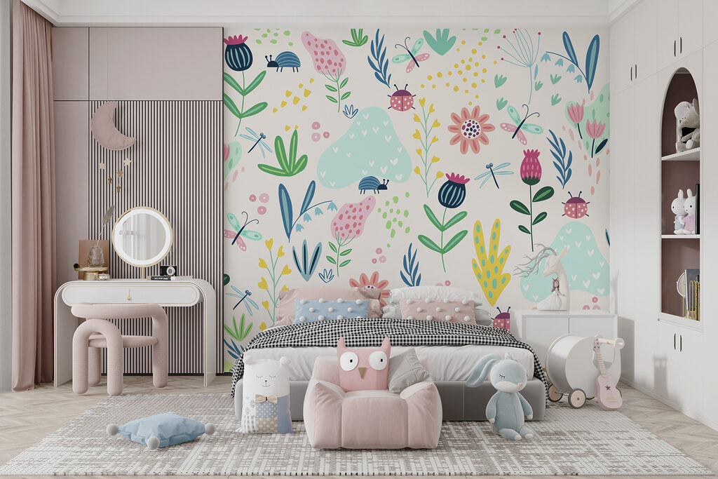 Insetti tra fiori colorati — ambiente 3