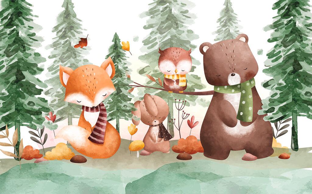 Orso sotto i pini — design completo