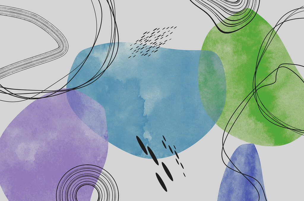 Macchie colorate e linee — design completo