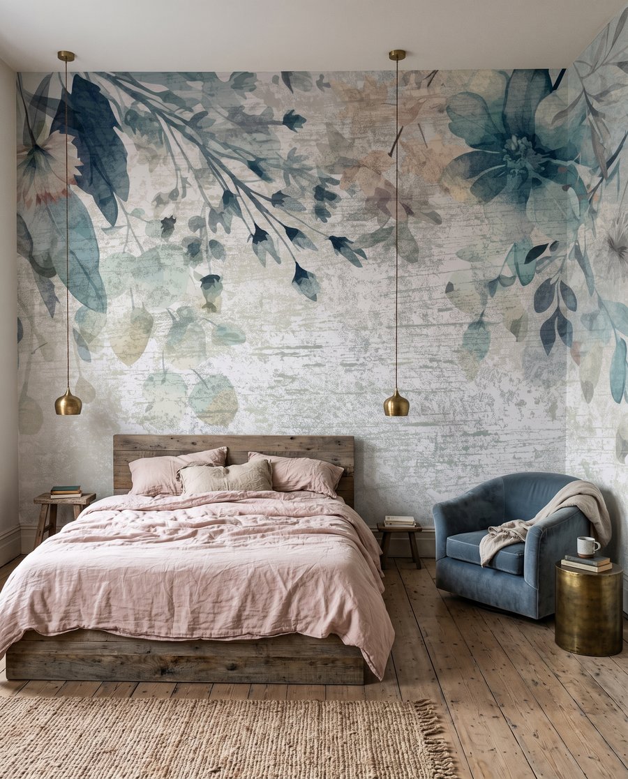 Fiori blu su patina — ambiente 2