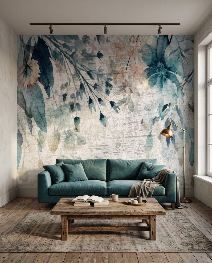 Fiori blu su patina — ambiente 3