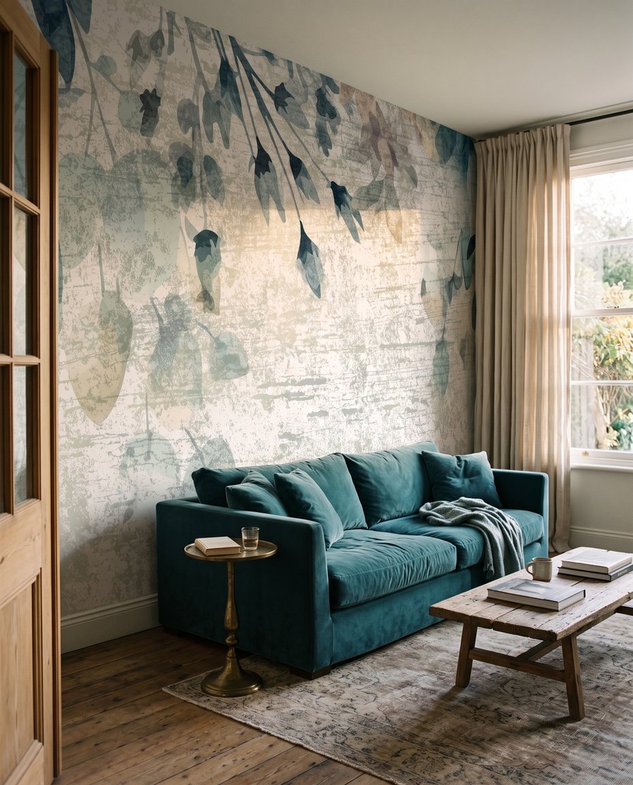 Fiori blu su patina — ambiente 4