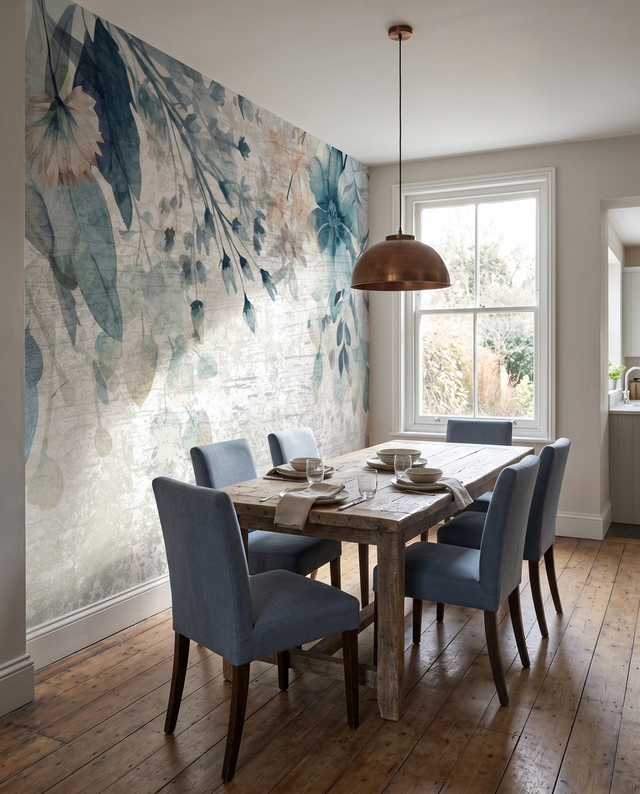 Fiori blu su patina — ambiente 6