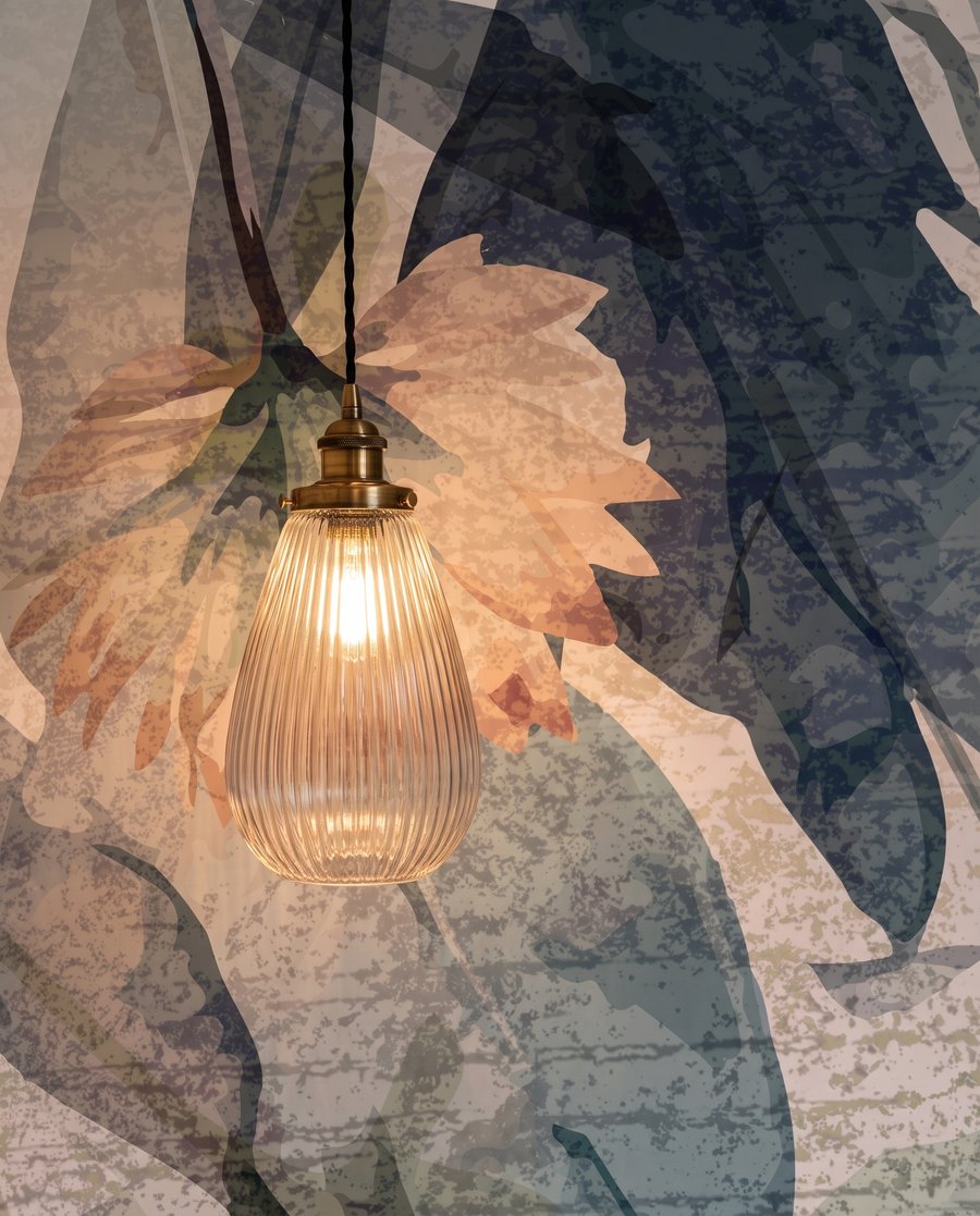 Fiori blu su patina — dettaglio