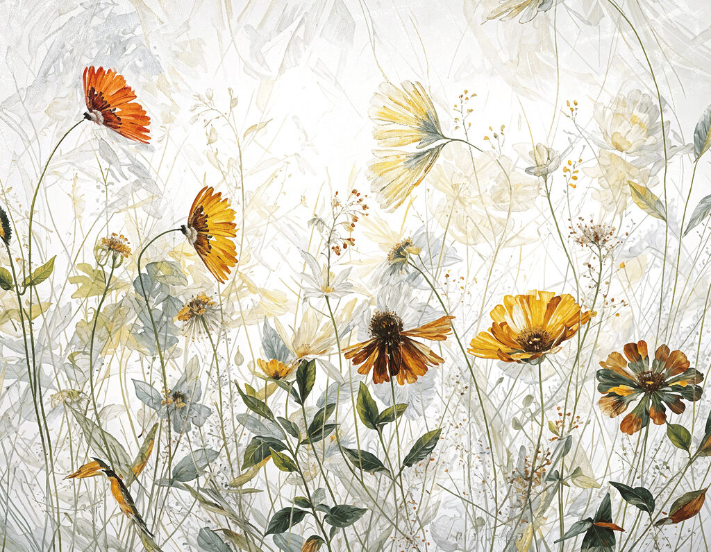 Fiori gialli nell’erba — design completo