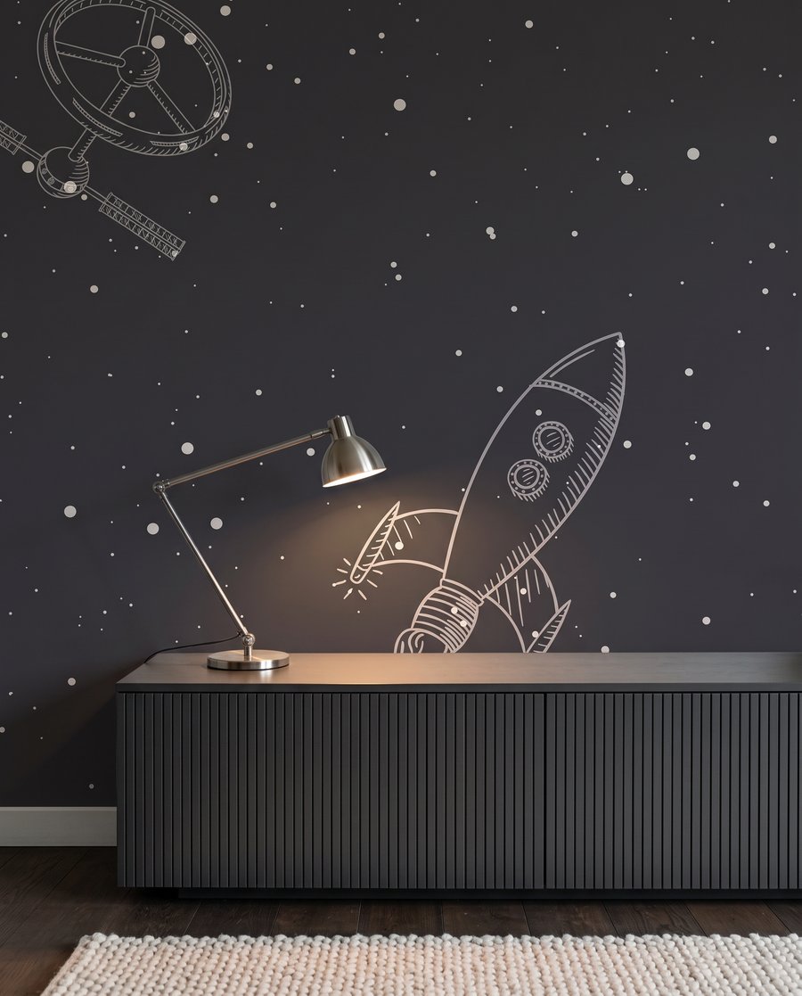 Astronauta tra le orbite — dettaglio