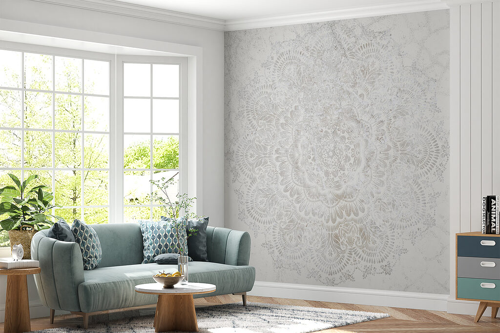 Mandala chiaro su grigio — ambiente 2