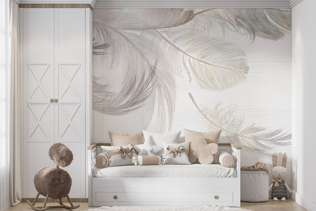Piume bianche che fluttuano — ambiente 3