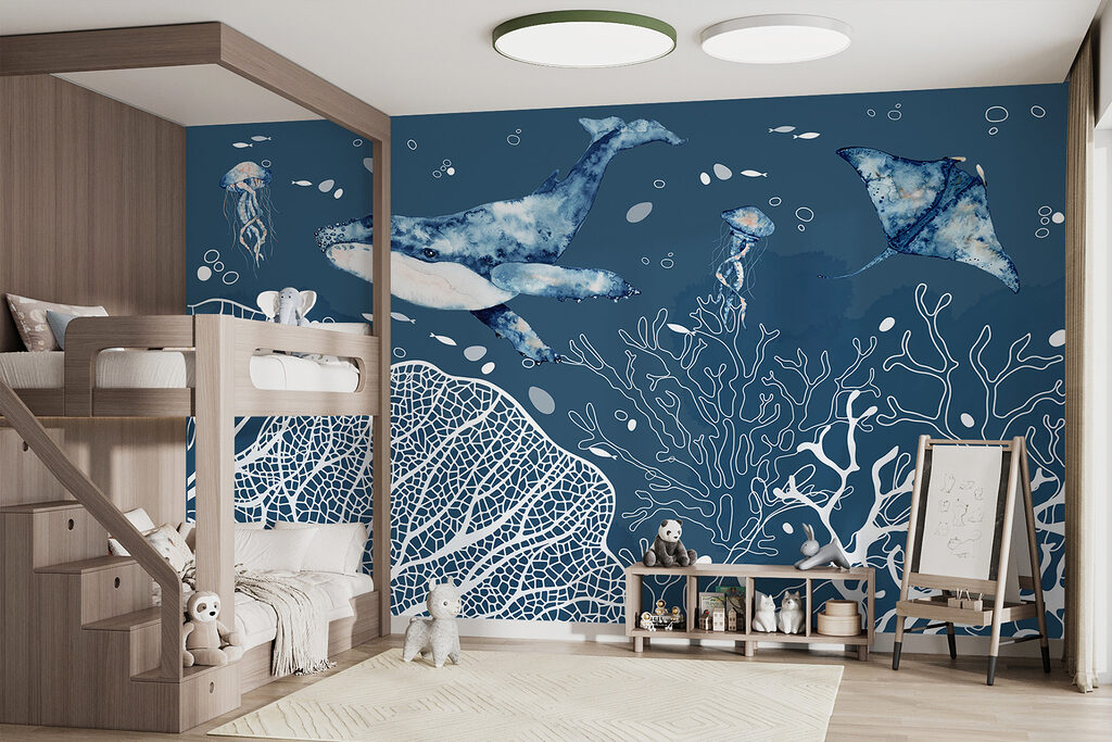 Balena sopra coralli bianchi — ambiente 2
