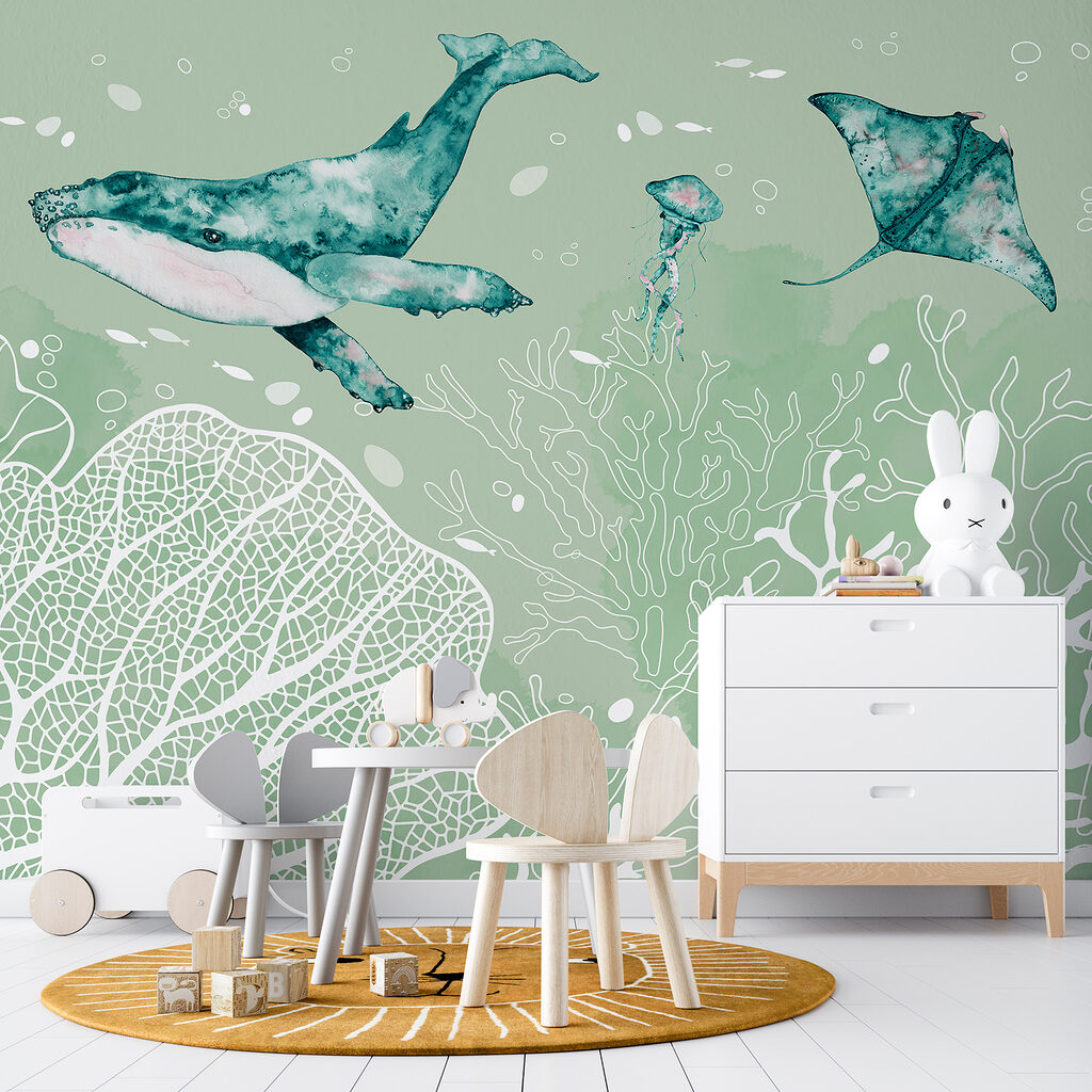 Balena sopra coralli bianchi — ambiente 1