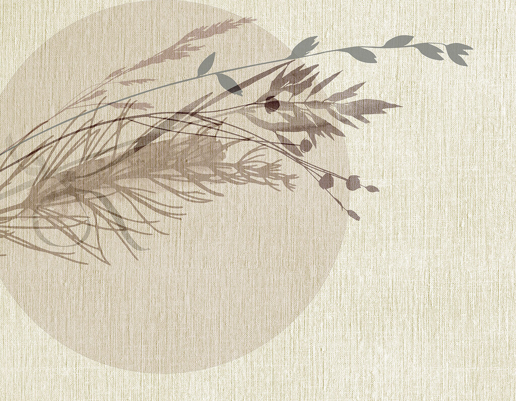 Graminacee su cerchio beige — design completo