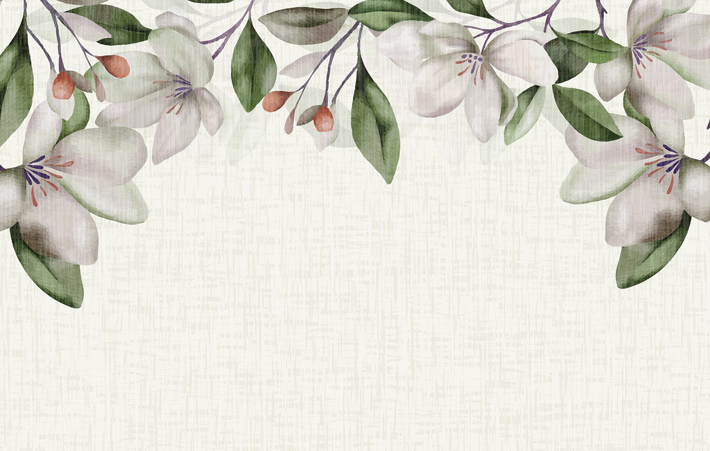 Magnolie bianche in alto — design completo