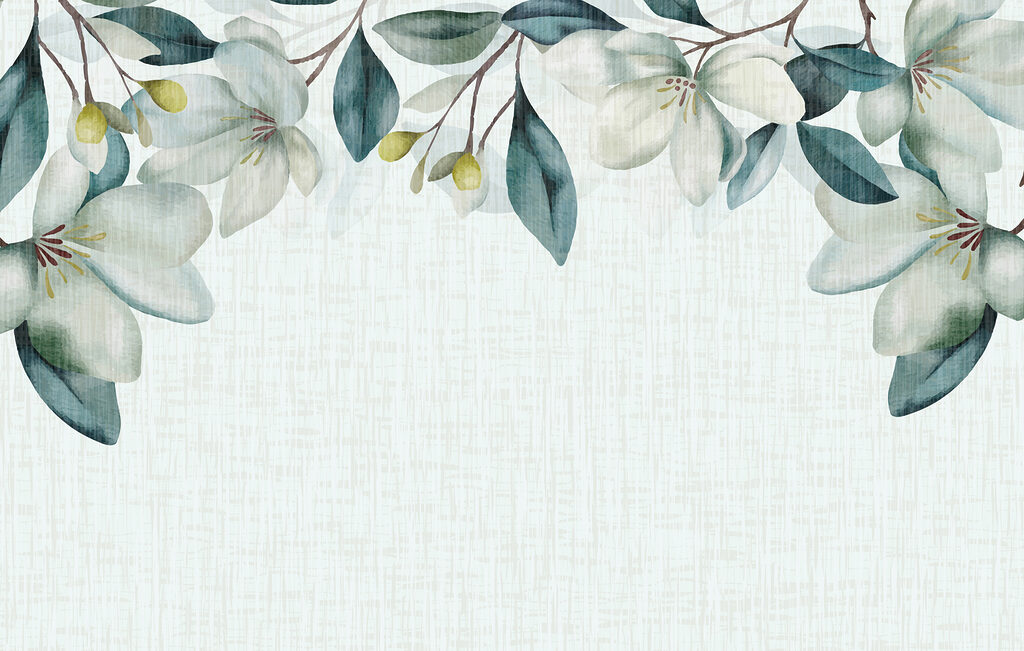 Magnolie bianche in alto — design completo
