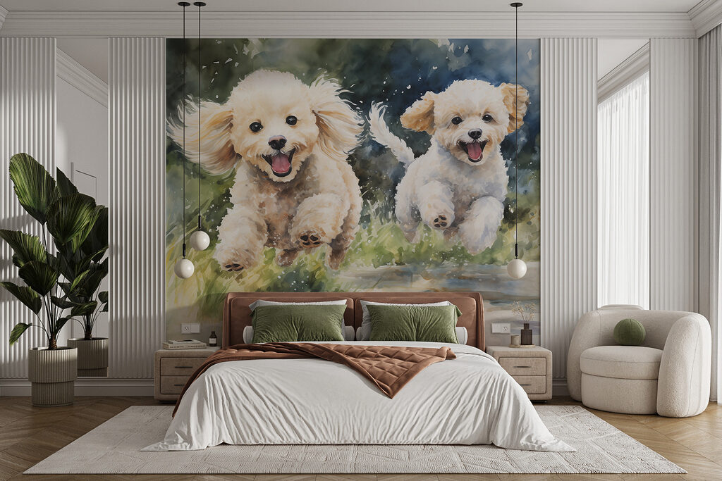 Due cagnolini che corrono — ambiente 1