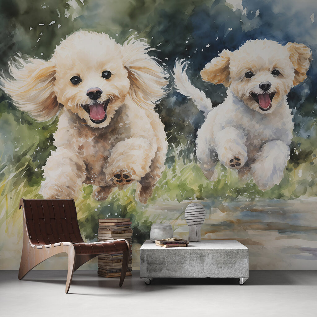 Due cagnolini che corrono — ambiente 2