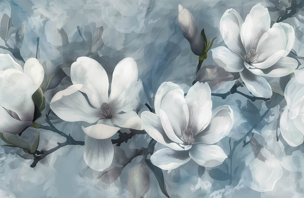 Magnolia sui rami scuri — design completo