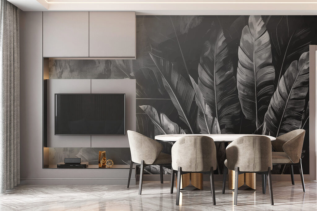 Foglie scure nella nebbia — ambiente 3