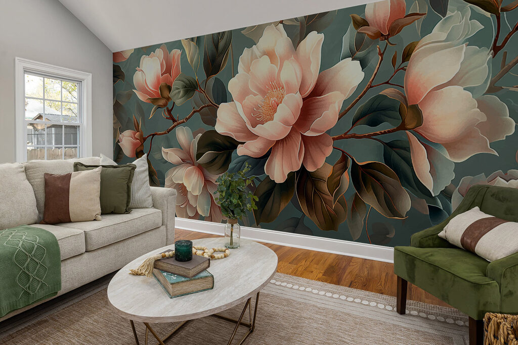 Magnolia su verde petrolio — ambiente 1