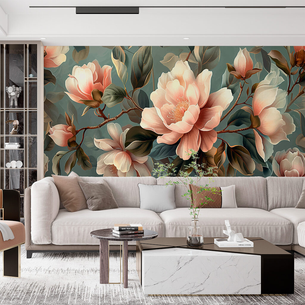 Magnolia su verde petrolio — ambiente 3