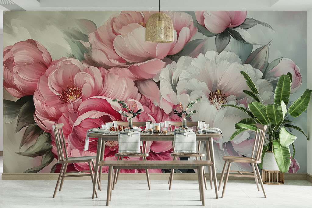 Peonie rosa piene — ambiente 3