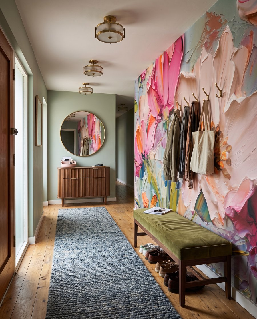 Fiori rosa in pennellate — ambiente 5