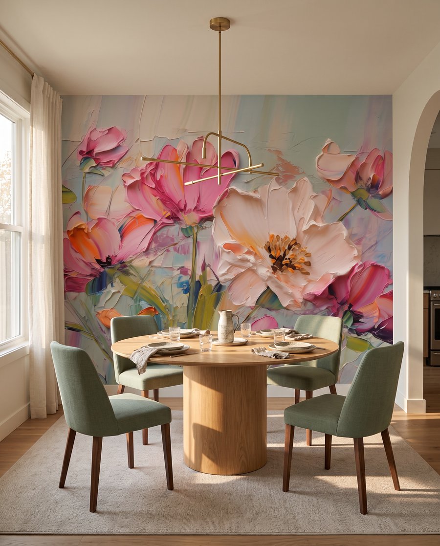 Fiori rosa in pennellate — ambiente 7