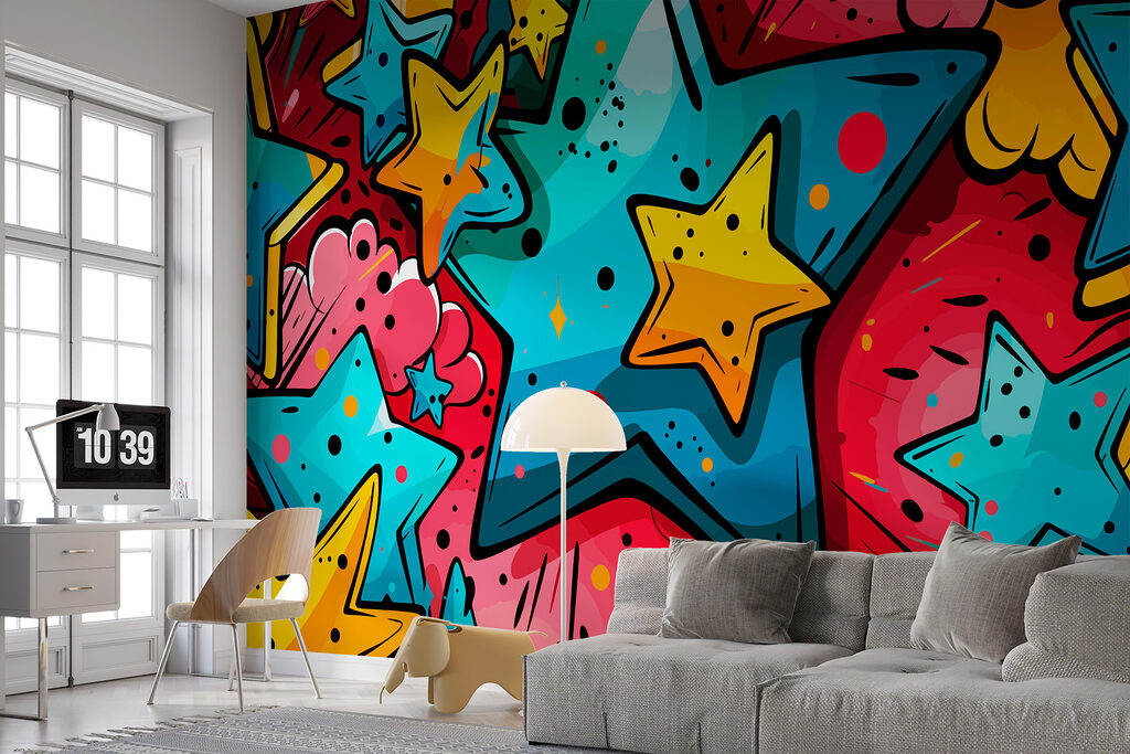 Stelle colorate come graffiti — ambiente 1