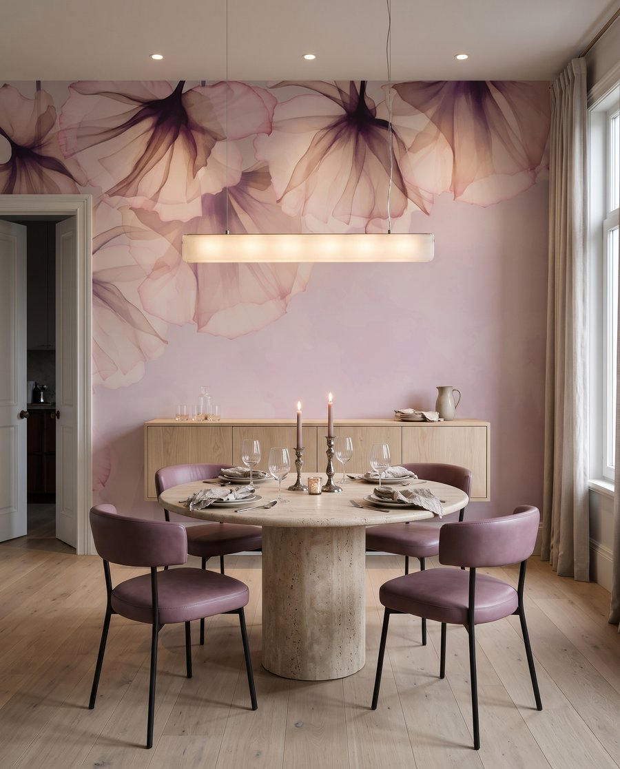 Veli di fiori in un ambiente