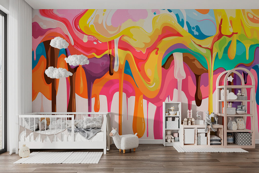 Vernice colorata che scende — ambiente 1
