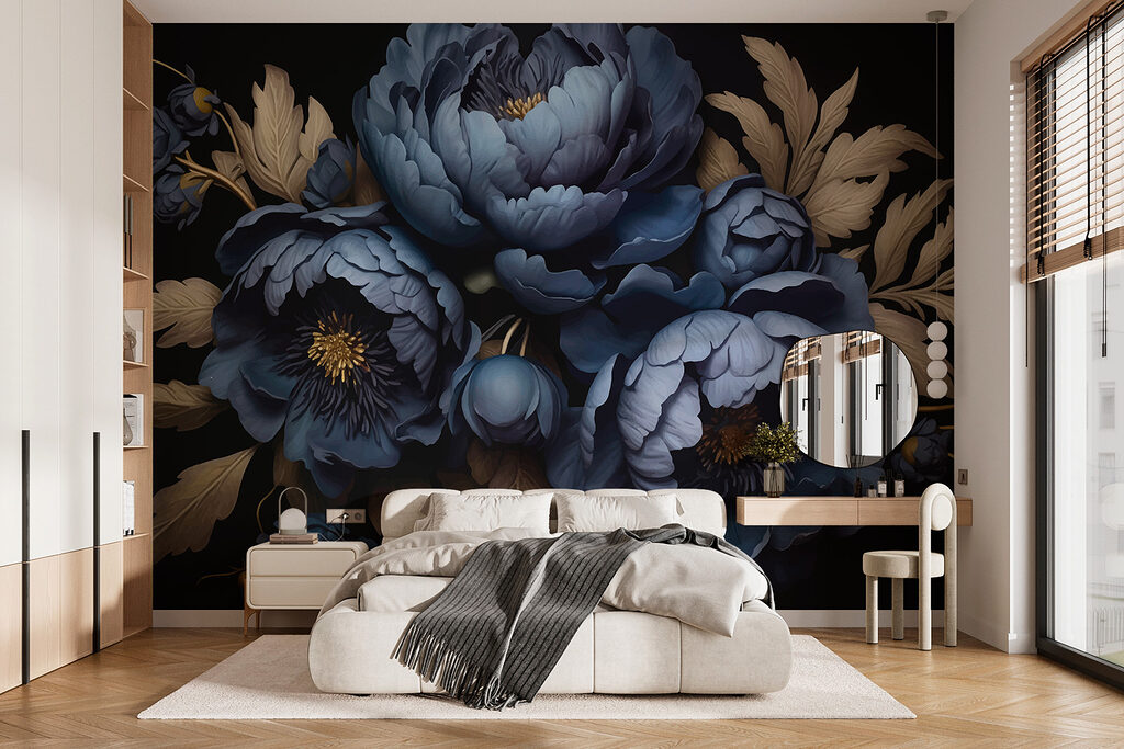 Peonie blu e dorate — ambiente 1