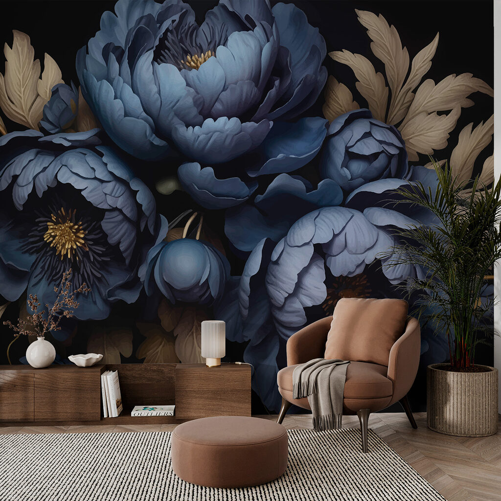 Peonie blu e dorate — ambiente 3