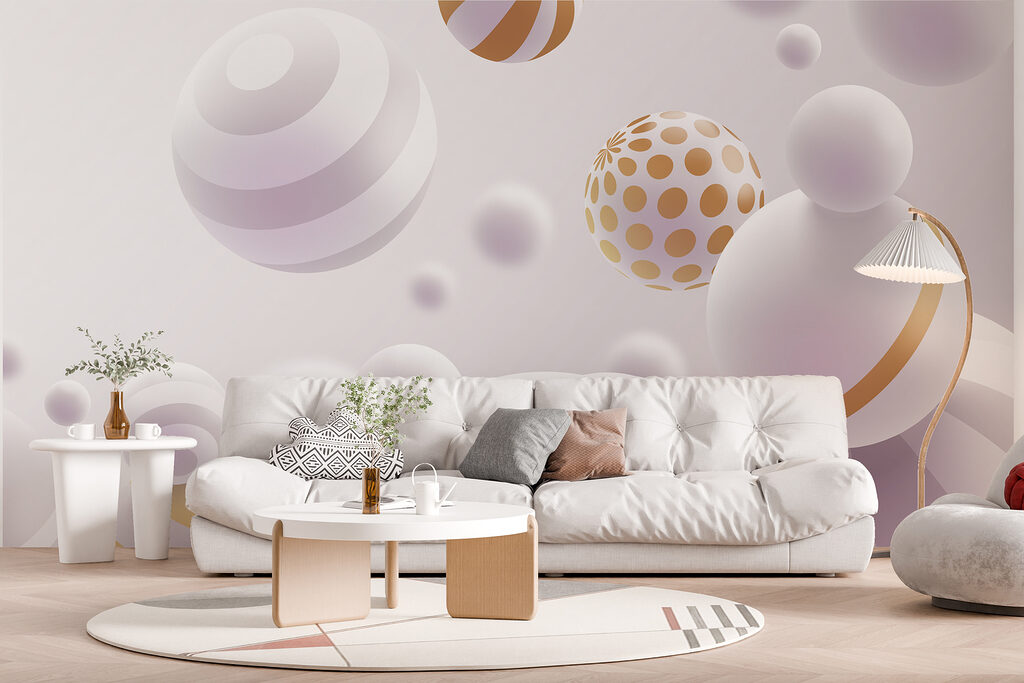 Sfere bianche e dorate — ambiente 5