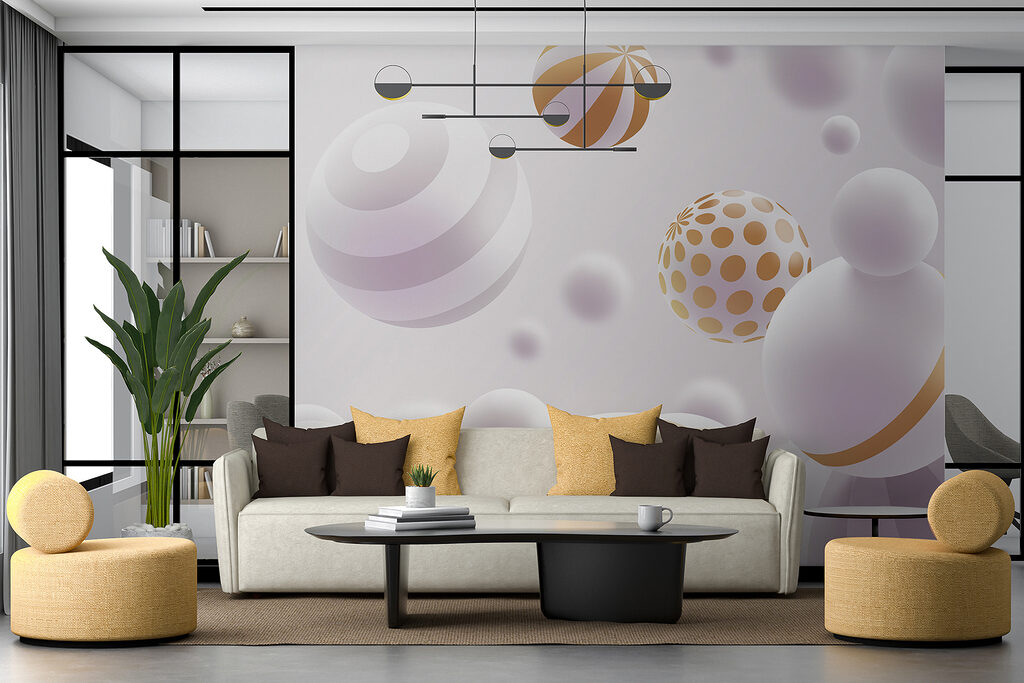 Sfere bianche e dorate — ambiente 6