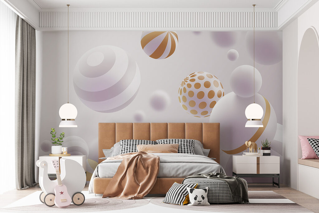 Sfere bianche e dorate — ambiente 7