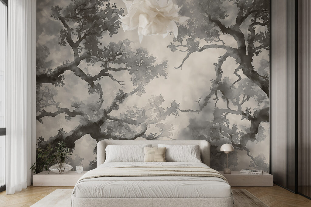 Alberi contorti ad acquerello — ambiente 1