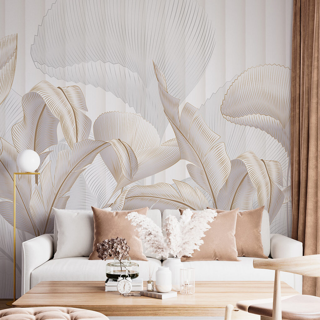 Foglie bianche a nervature — ambiente 3
