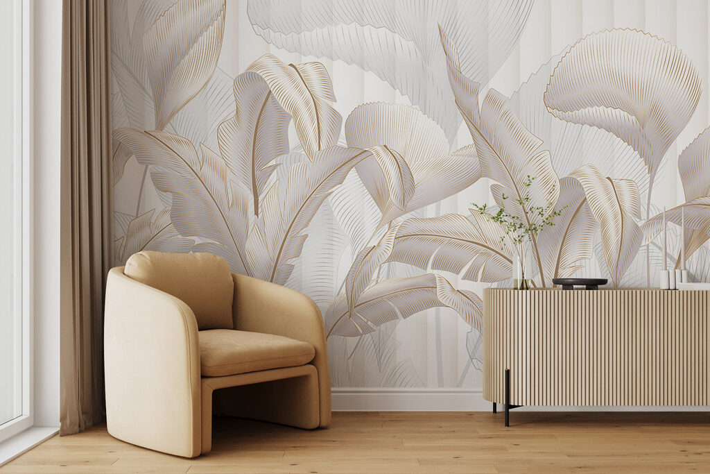 Foglie bianche a nervature — ambiente 5
