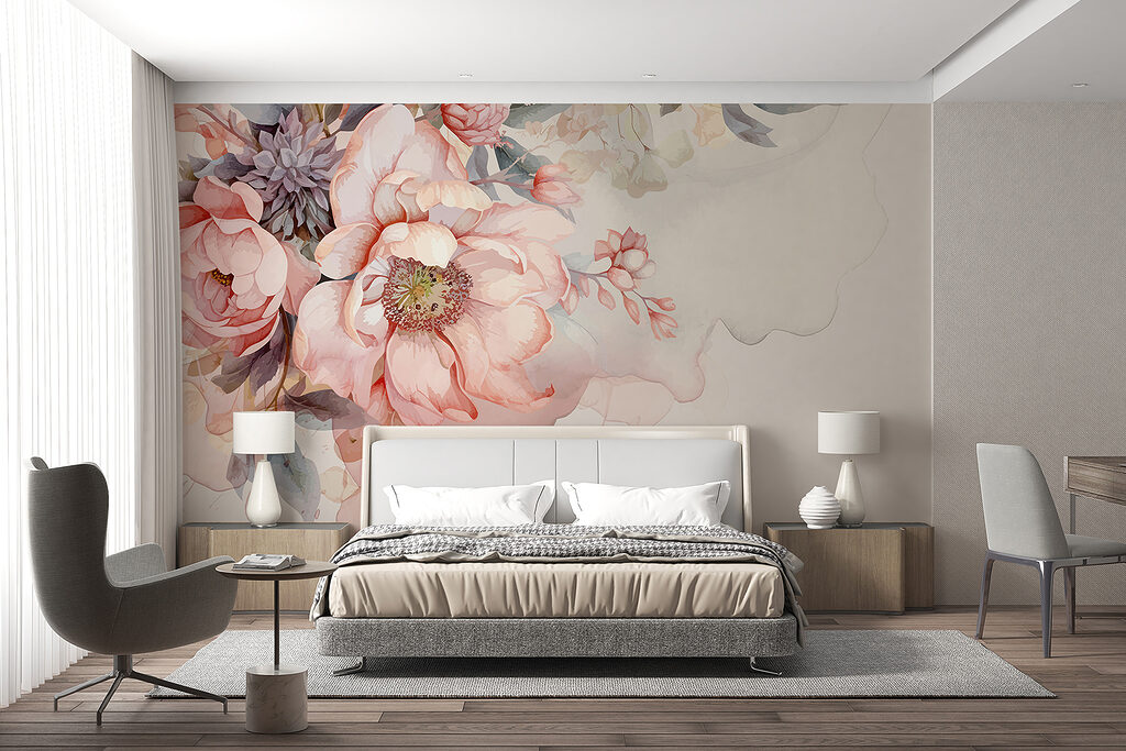 Rose su fondo beige in un ambiente